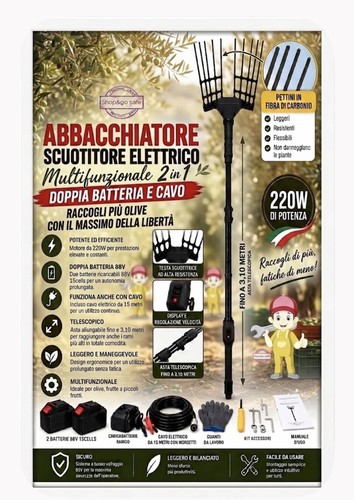 Abbacchiatore olive batteria - olive, a